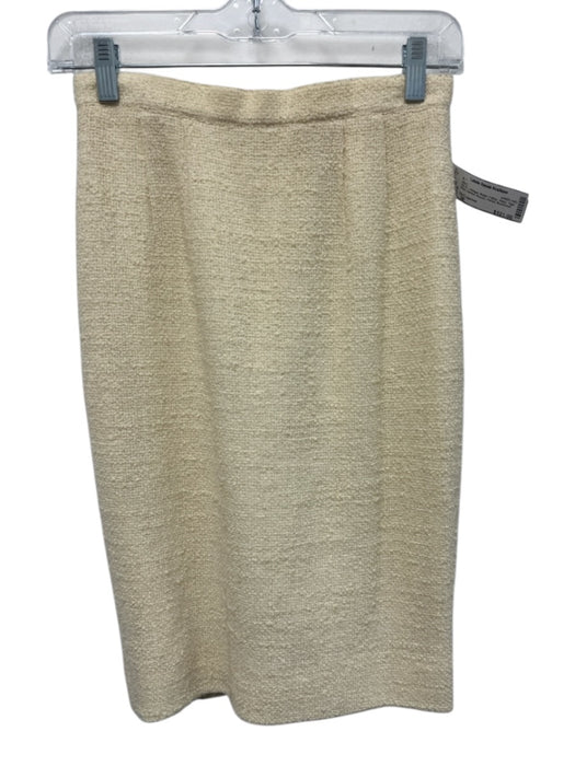 Karl Lagerfeld Size 38 Butter Yellow Wool High Rise Darted Boucle Pencil Skirt Butter Yellow / 38