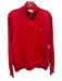Lacoste Size L Red Cotton Blend Solid Quarter Zip Sweatshirt Long Sleeve Shirt Red / L