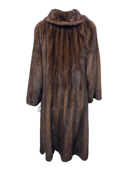 Mannelli Size M Dark Brown Mink Fur Maxi Hook & Eye Closure Pockets Maxi Coat Dark Brown / M