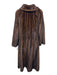 Mannelli Size M Dark Brown Mink Fur Maxi Hook & Eye Closure Pockets Maxi Coat Dark Brown / M