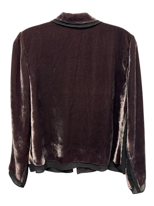 J Crew Size 2P Taupe Brown Rayon & Silk Velvet Flap Pocket Jacket Taupe Brown / 2P