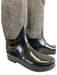 Hunter Shoe Size 8 Black & Cream Rubber Textile Herringbone Buckle Boots Black & Cream / 8