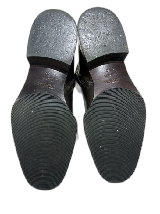 Escada Shoe Size 7B Dark Chocolate Brown Leather Side Zip Round Almond Toe Boots Dark Chocolate Brown / 7B