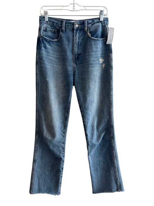 Pistola Size 27 Medium Wash Cotton High Ruffle Neck Zip Fly distressed Jeans Medium Wash / 27