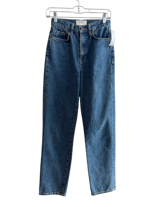 La Ligne Size 24 Medium Wash Cotton High Rise Zip Fly 5 Pocket Jeans Medium Wash / 24