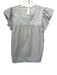 J.Marie Size M White & Brown Cotton Sleeveless Embroidered Keyhole Back Top White & Brown / M