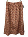Luminary Size M Beige & Red Polyester Blend Elastic Waist Abstract Floral Skirt Beige & Red / M