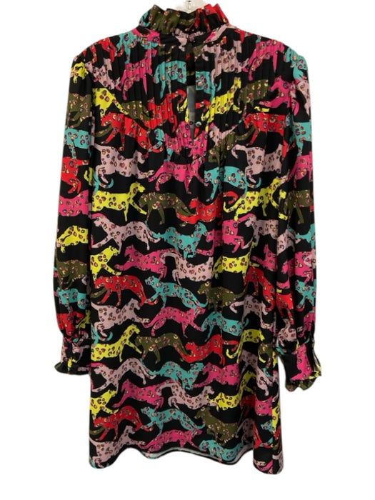 CROSBY by Mollie Burch Size M Black & Multi Polyester Big Cat Print Dress Black & Multi / M