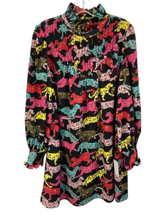 CROSBY by Mollie Burch Size M Black & Multi Polyester Big Cat Print Dress Black & Multi / M