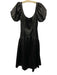 Hutch Size 10 Black PU Leather Short Puff Sleeve U Neck Paneled Dress Black / 10