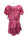 Loveshackfancy Size L Pink Cotton Clipped Dots Ruffle Tiered Hook & Eye Dress Pink / L