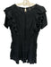 Love Shack Fancy Size L Black Cotton Short Sleeve Pintuck Tiered Skirt Dress Black / L