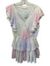 Love Shack Fancy Size L Pink & Multi Cotton V Neck Ruffles Tie Dye Dress Pink & Multi / L