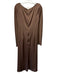Bardot Size XL Brown Poly Blend Cut Out Ruched Maxi Long Sleeve Dress Brown / XL