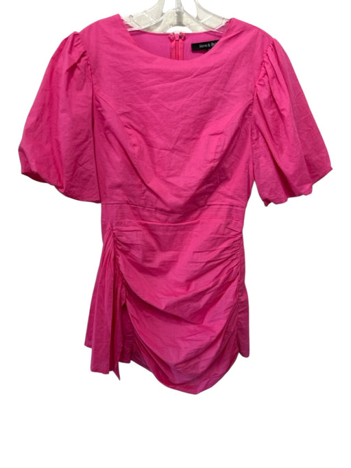 Strut & Bolt Size M Hot pink Polyester Zip Back Puff Sleeve Mini Dress Hot pink / M