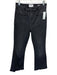 Frame Size 28 Black Cotton Blend Zip & Button Cropped Flare Patch Pocket Jeans Black / 28