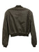 Lioness Size Small Gray Faux Leather Zip Front Zip Pocket Bomber Ribbed Jacket Gray / Small