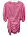 Rhode Size 4 Pink Cotton Half Puff Sleeve Ruched Mini Dress Pink / 4