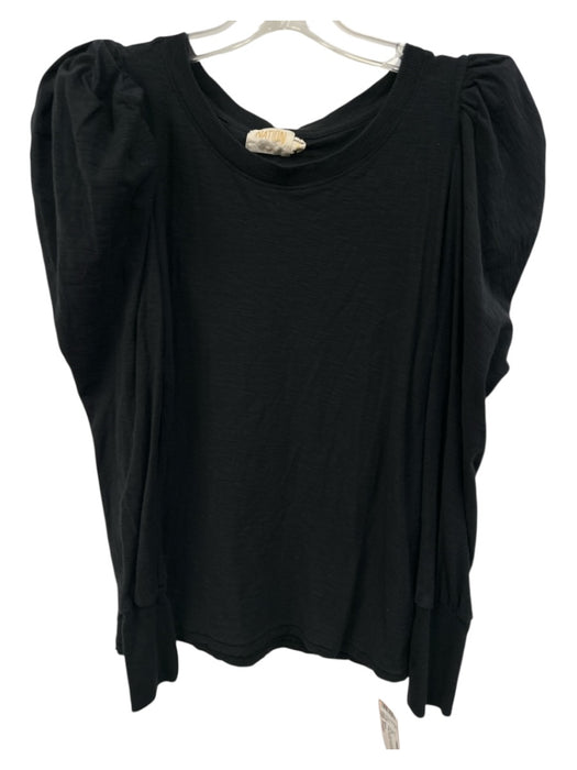 Nation Size Small Black Cotton Long Sleeve Heathered Top Black / Small
