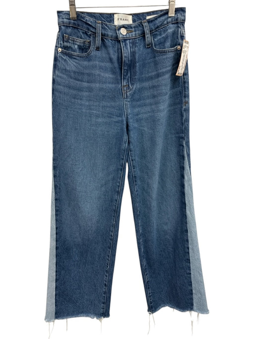 Frame Size 23 Light & Medium Wash Cotton Denim High Rise Distressed Jeans Light & Medium Wash / 23