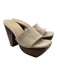 Cult Gaia Shoe Size 37.5 Beige & Brown Canvas & Wood Woven Wood Grain Mules Beige & Brown / 37.5