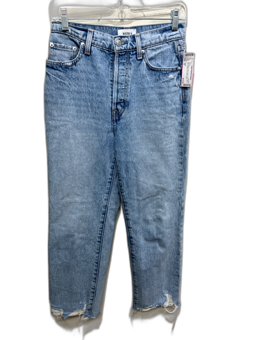 Pistola Size 25 Light Wash Cotton Button Close Raw Hem Straight Leg Jeans Light Wash / 25