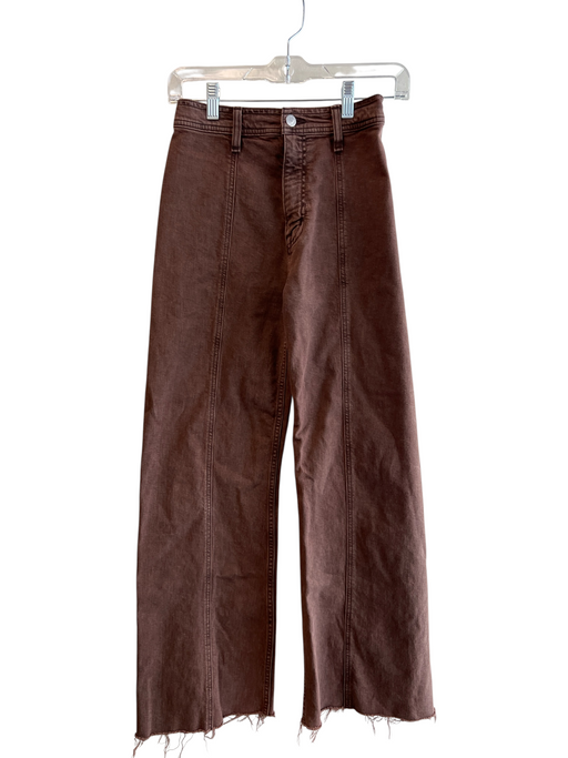 Pistola Size 24 Brown Cotton High Rise Wide Leg Zip Up Back Pocket Jeans Brown / 24