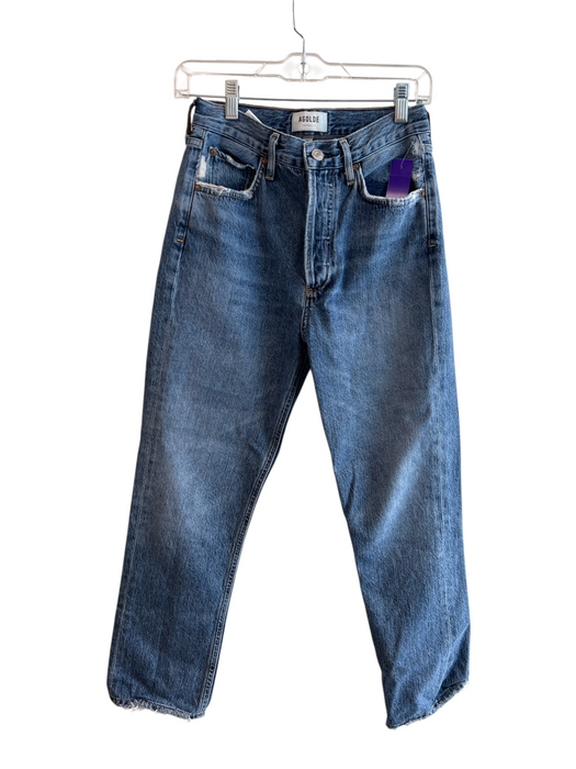 Agolde Size 25 Medium Wash Cotton High Rise Button Fly 5 Pocket Jeans Medium Wash / 25