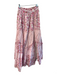 Hemant & Nandita Size XS Pink Cotton Elastic Waist Maxi Tiered Floral Skirt Pink / XS