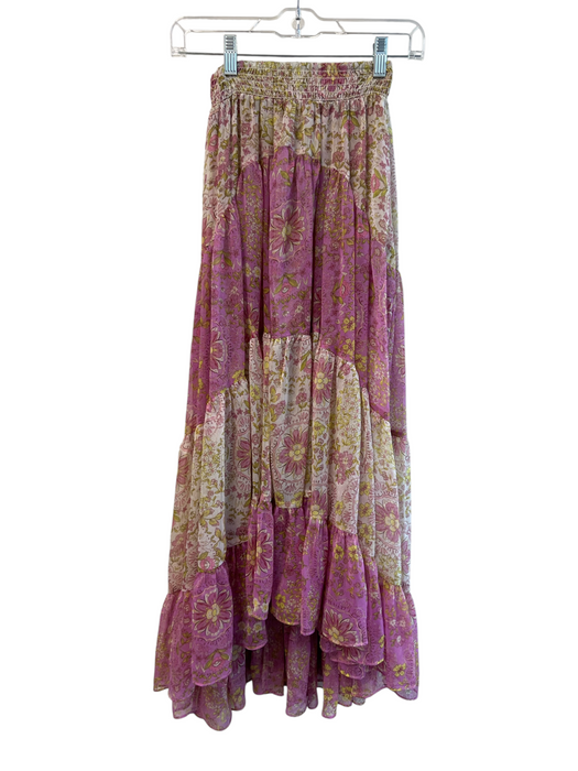 Misa Size XS Pink, yellow, & white Polyester Maxi Elastic Waist Floral Skirt Pink, yellow, & white / XS