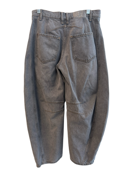 We The Free Size 24 Grey Cotton Blend High Rise Button Fly Wide Leg Barrel Jeans Grey / 24