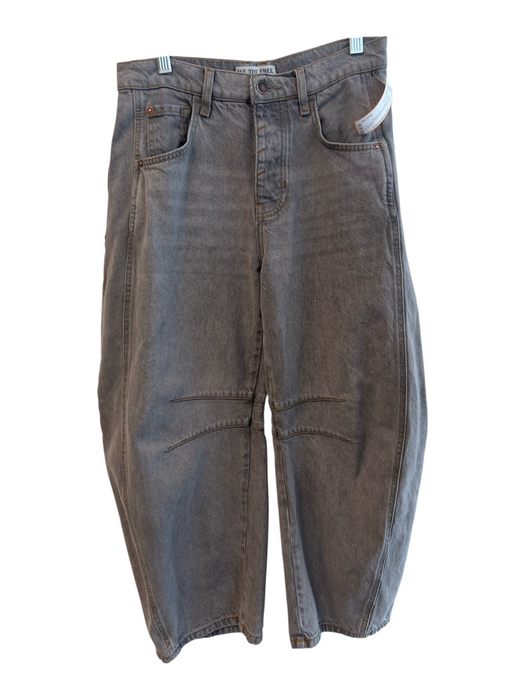 We The Free Size 24 Grey Cotton Blend High Rise Button Fly Wide Leg Barrel Jeans Grey / 24