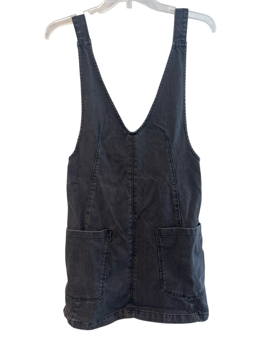 We The Free Size XS Grey Cotton V Neck Denim adustable straps Dress Grey / XS