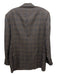 Zanella Brown & Blue Wool Blend Plaid notched 2 Button Men's Blazer 44