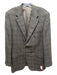 Zanella Brown & Blue Wool Blend Plaid notched 2 Button Men's Blazer 44