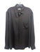 Pal Zileri Size L Black Wool Blend Herringbone Button Down Long Sleeve Shirt L