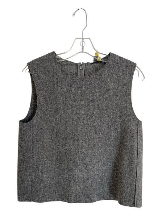 COS Size 4 Grey Wool Blend Sleeveless Back Zip Round Neck Cropped Top Grey / 4