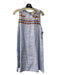 C&C California Size Small Light Blue Linen Sleeveless Embroider Detailing Dress Light Blue / Small