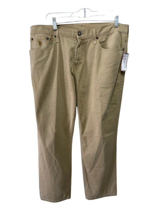 Polo Size 34 Tan Cotton Blend Solid Khakis Men's Pants 34