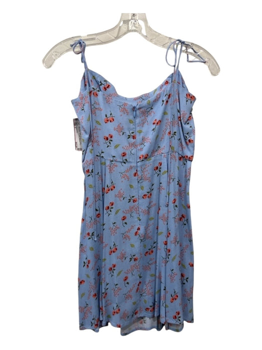 Reformation Size 4 Light Blue & Multi Viscose & Rayon Sleeveless Dress Light Blue & Multi / 4