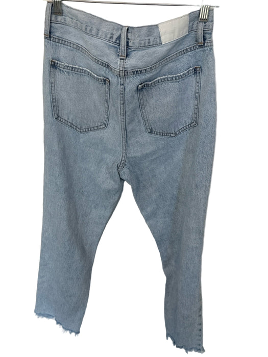 Pistola Size 27 Light Wash Cotton Blend High Waist Distressed Straight Leg Jeans