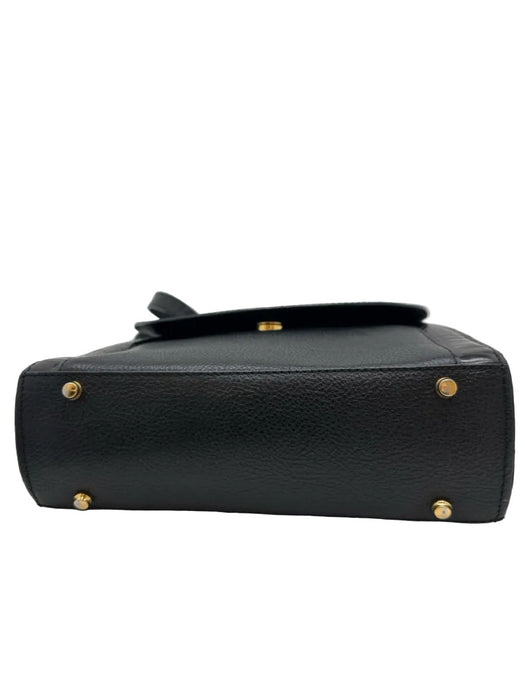Bally Black Leather Croc Embossed Pebbled Gold Hardware Crossbody Bag