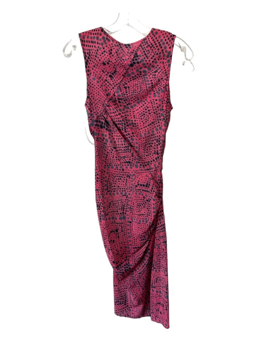 Gryphon Size XS Pink & gray Silk Speckled Sleeveless Gathered Detail Midi Dress Pink & gray / XS