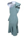 Elie Saab Eggshell Blue Polyester One Shoulder Ruffle Detail Split Front Dress Eggshell Blue