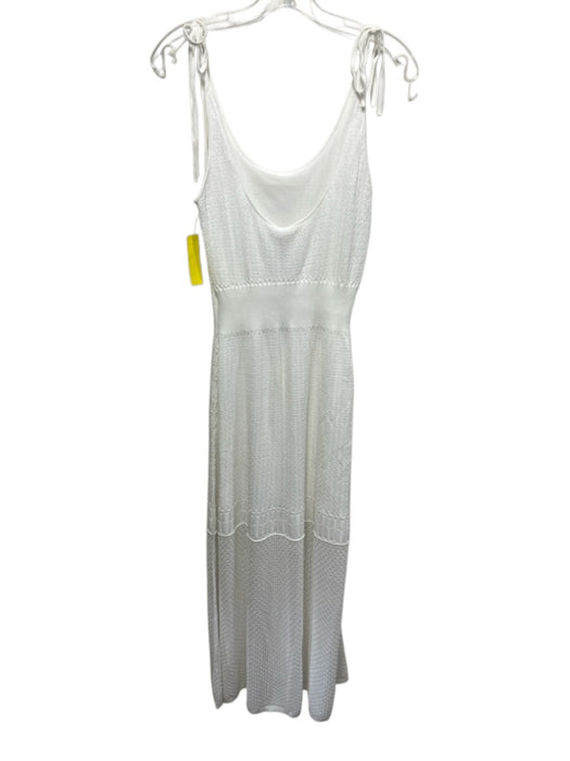 Alexis Size S White Viscose & Polyester Sleeveless Tie Shoulder Maxi Lace Dress White / S
