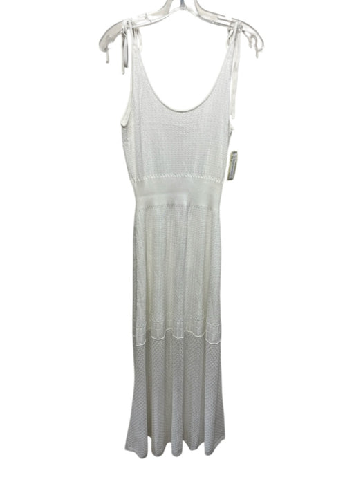 Alexis Size S White Viscose & Polyester Sleeveless Tie Shoulder Maxi Lace Dress White / S