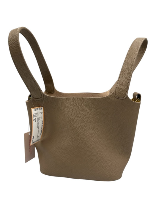 Soera Taupe Beige Leather Padlock Double Handle Bag Taupe Beige / S