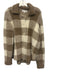 Bella Dahl Size S Taupe & Cream Nylon Fuzzy check Collar Cardigan Taupe & Cream / S