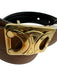 Celine Brown & Black Leather Triomphe Buckle Reversible Belts Brown & Black / 75 / S