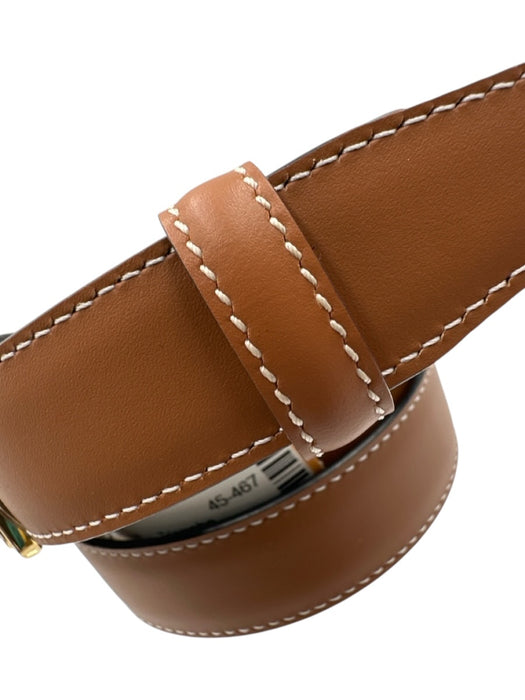 Celine Brown & Black Leather Triomphe Buckle Reversible Belts Brown & Black / 75 / S